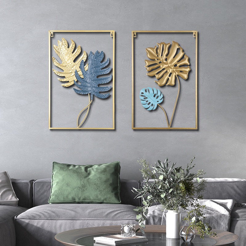 Hiasan Dinding Besi Metal Metal Leaf Wall Art Decor /Modern living room wall decoration metal leaf wall /Pajangan Dinding Dekorasi wall Decor Besi Gold