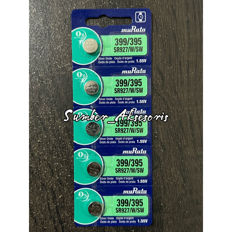 Original Baterai muRata 399 395 SR927SW SR 927 SW 0% Mercury Silver Oxide Japan Made