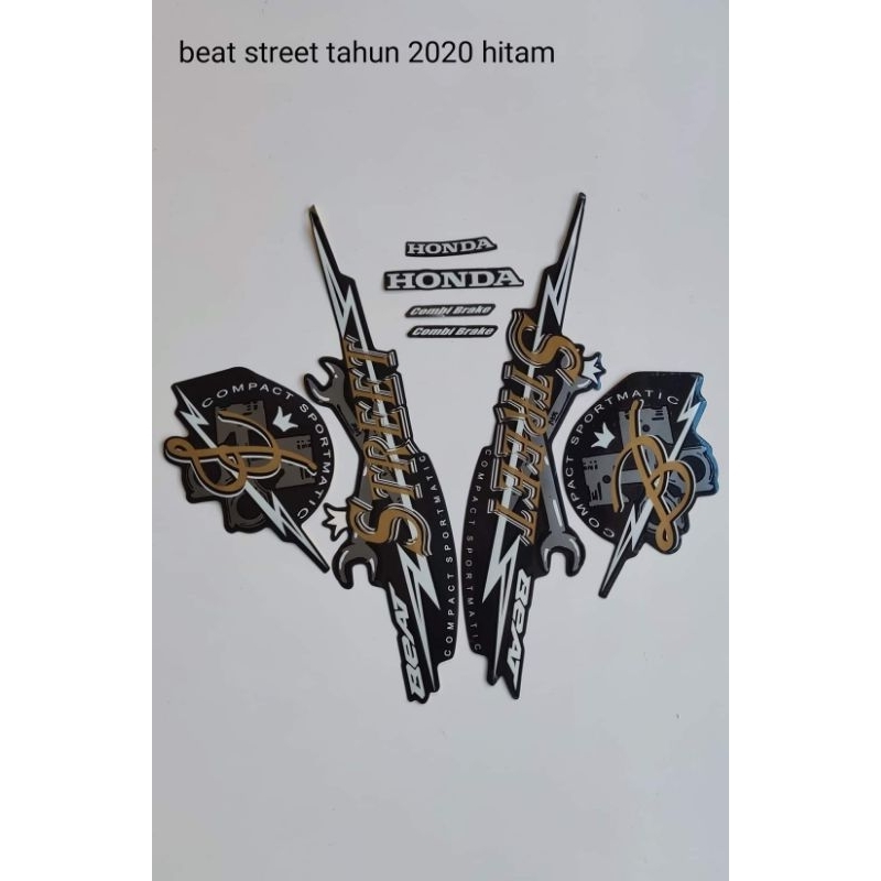 striping stiker honda beat street 2020 / 2021 hitam doff / black matte