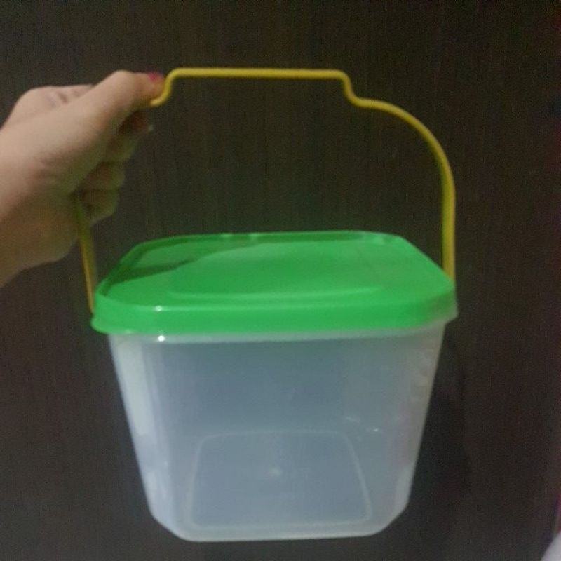 Xaviertaran Celoviashop(6Pcs) Toples Plastik Segi 5 Liter Gagang / Kotak Makan Snack / Toples