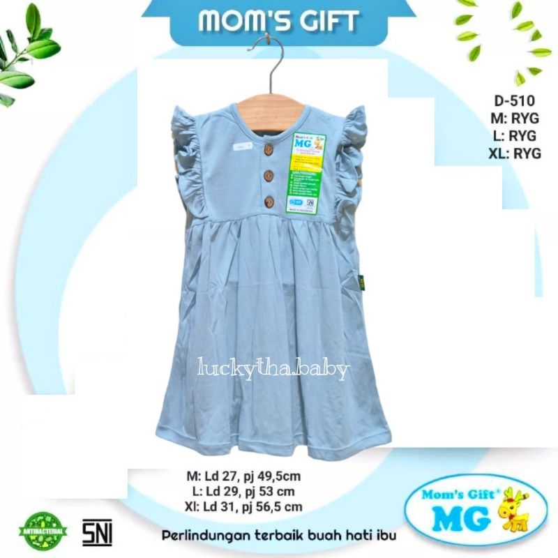 dress anak Mom's gift Nara rufle bahan cotton / Nara dres moms gift rafle / dres anak bayi polos rufle
