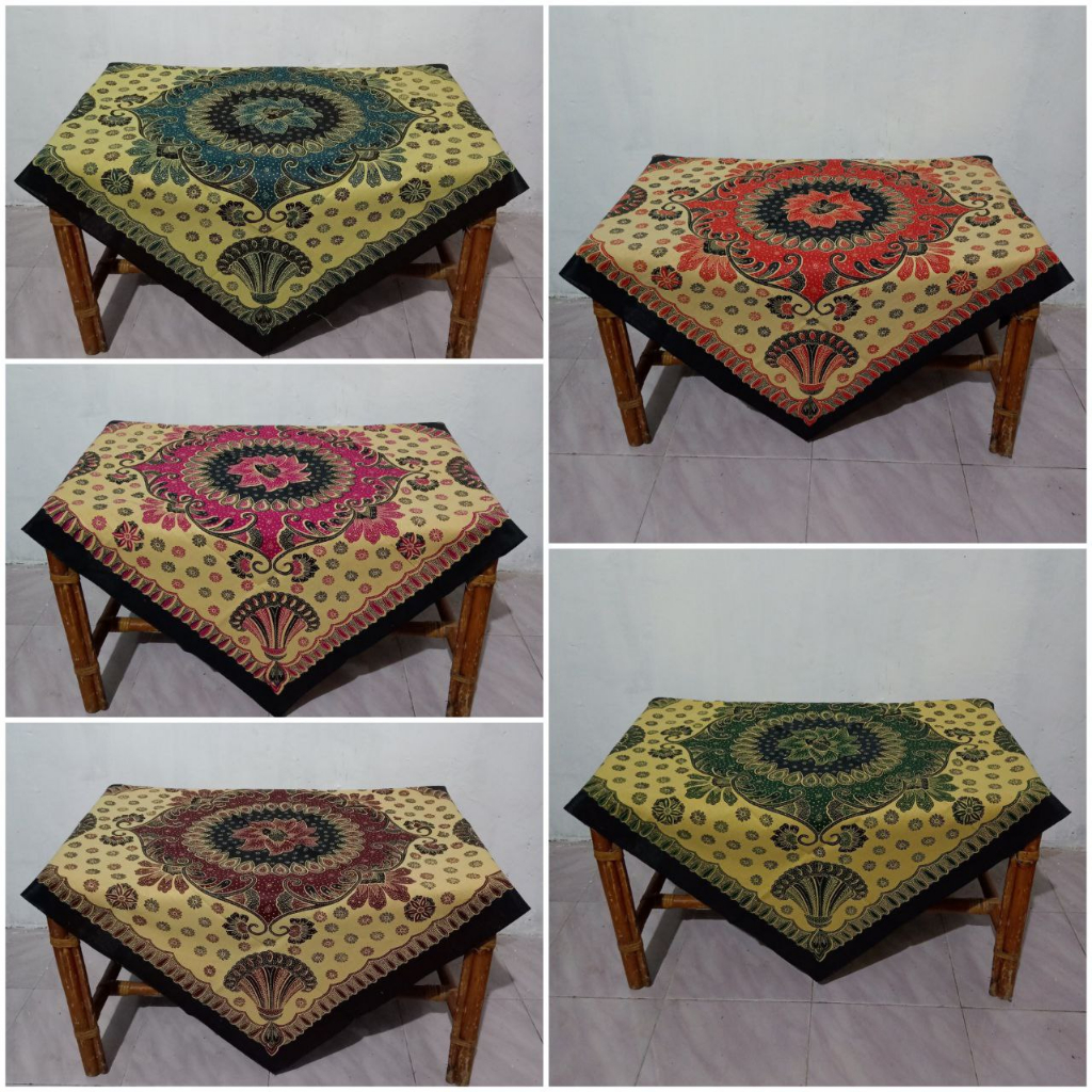 TAPLAK MEJA TAMU_TAPLAK MEJA BATIK PEKALONGAN_TAPLAK PERSEGI_ MOTIF KIPAS