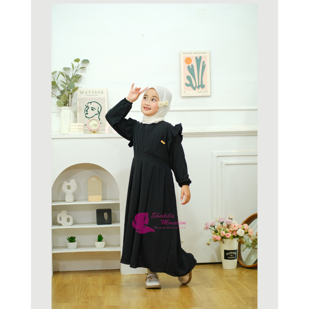 Gamis Anak Crinkle Terbaru BERLABEL dress anak kekinian crinkle premium model terbaru baju muslim anak viral 2023 gamis anak perempuan 3-10 tahun