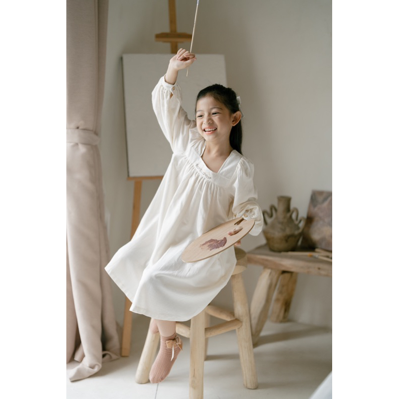 BOHOPANNA DOMINIQUE DRESS / RUFFLE DRESS LENGAN PANJANG ANAK PEREMPUAN