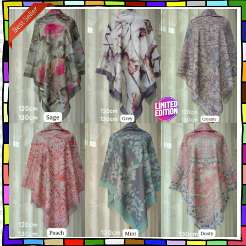 Termurah - PROMO HIJAB MOTIF  Jilbab Segi Empat Motif 2023 Voal Basic  Jilbab Segi Empat Motif Warna