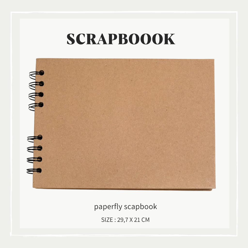 

Scrapbook Album Vintage A4 - Notebook/ Album Foto Bahan Kraft 15 Sheets 350gsm