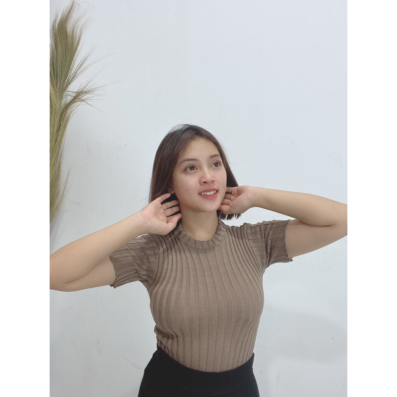 Sierra Top - Baju Basic Crop Top Bahan Premium Knit - Atasan Rajut Wanita