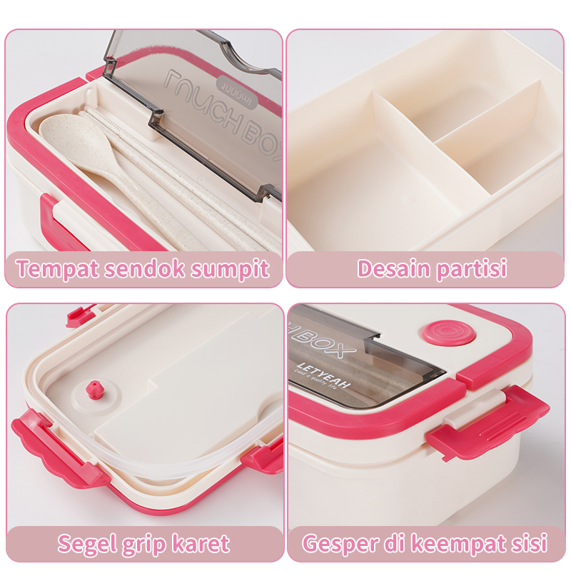 Letyeah &amp; Anantagt Tempat Makan cangkir sup Lunch box set tas bekal 1000ml+330ml