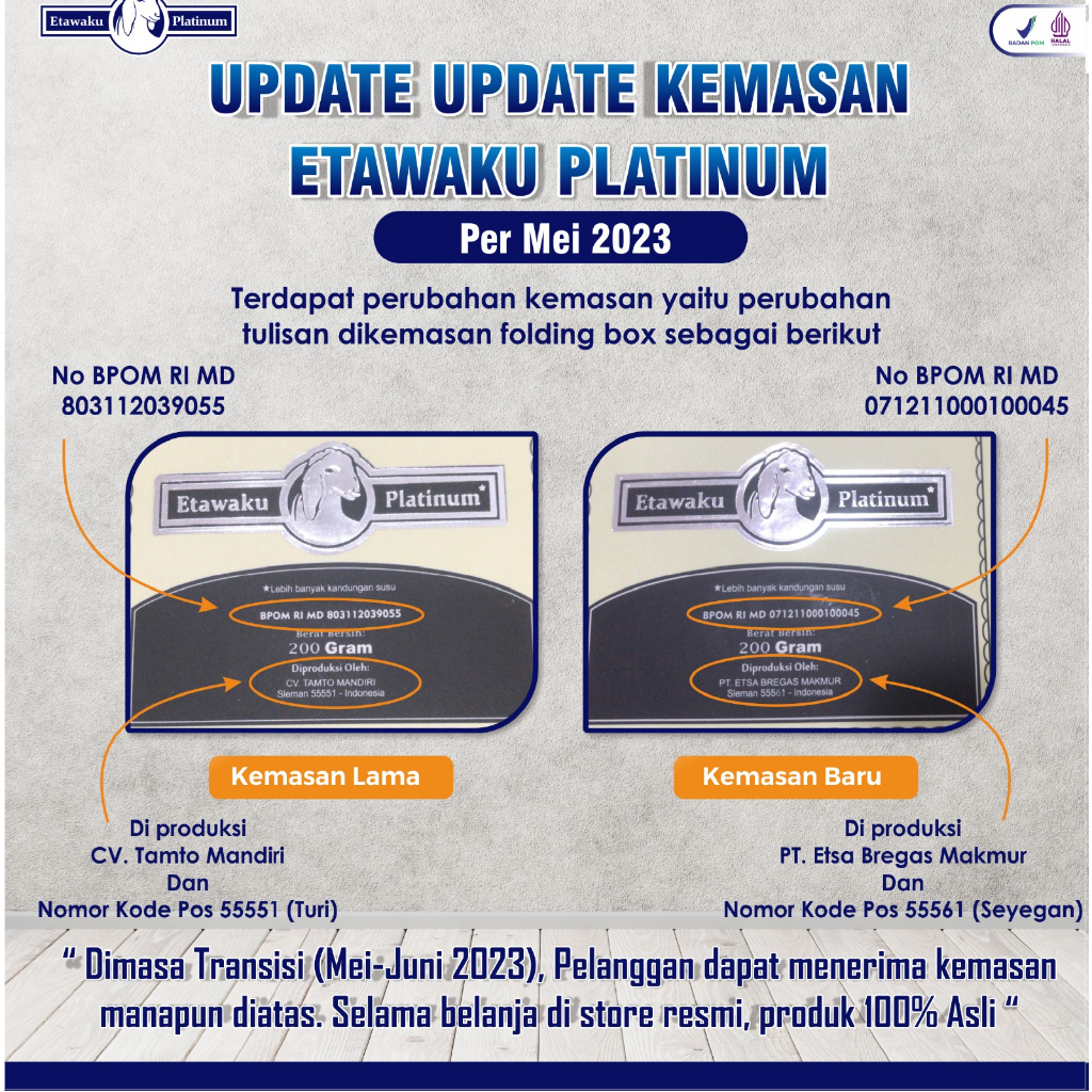 ETAWAKU PLATINUM  3 BOX- Susu Kambing Etawa Bubuk Mengatasi Masalah Pernafasan /  Menjaga Kesehatan Kepadatan Tulang / Susu Formula Krimer Super/ Produksi &amp; Kualitas ASI / Membantu atasi Flek  Paru Asma