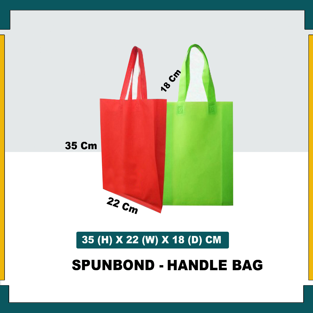 

Tas Spunbond 22x18x35 cm/Goodiebag/Tas Kain/Handle Bag/65gsm