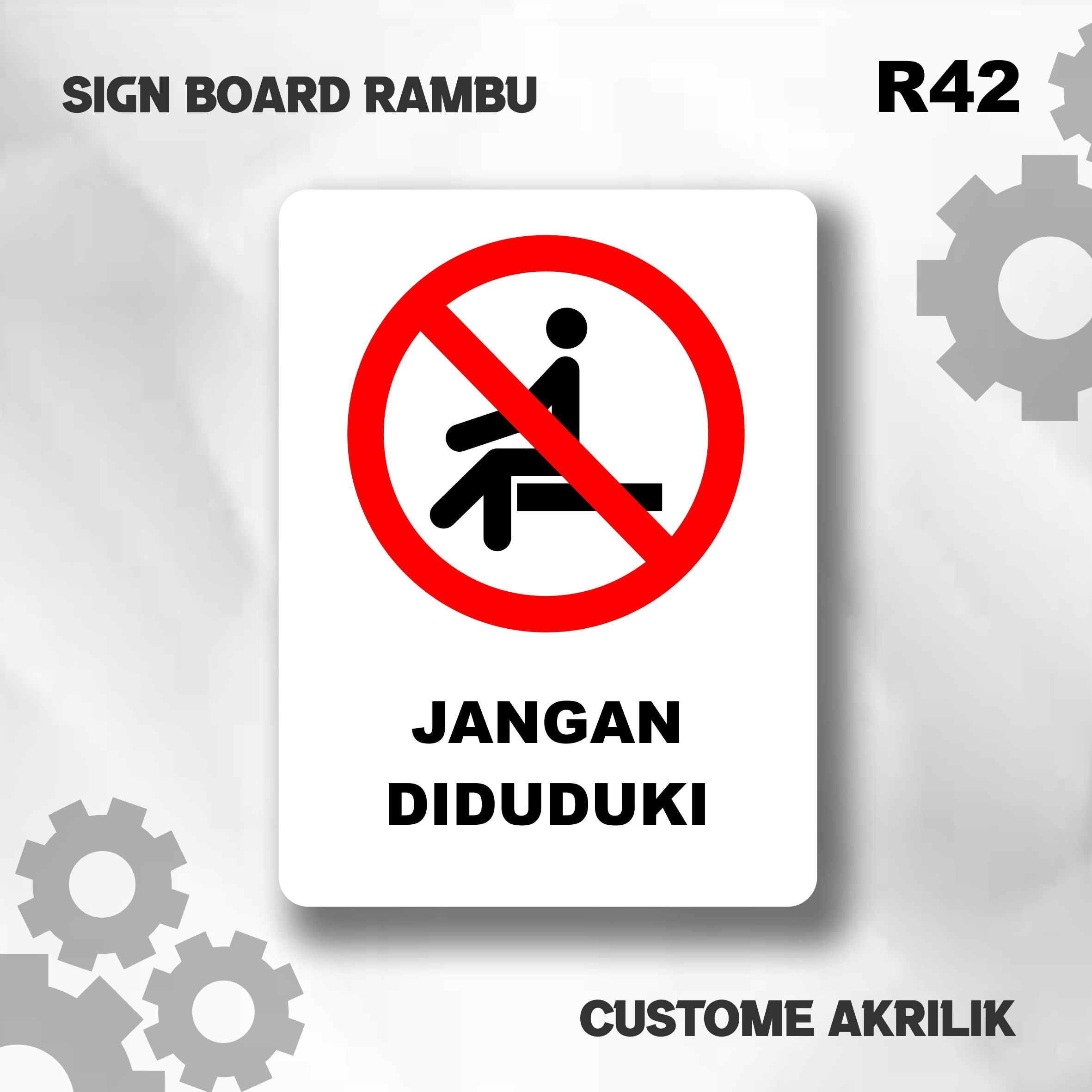 PAPAN PENUNJUK SIGN BOARD AKRILIK CUSTOM | JANGAN BERLARIAN