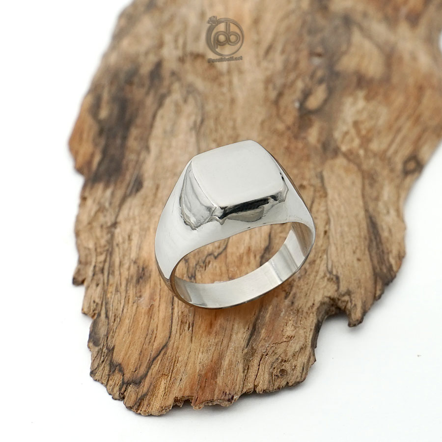Cincin Pria Perak 925 Asli Signet Boxie Cushion