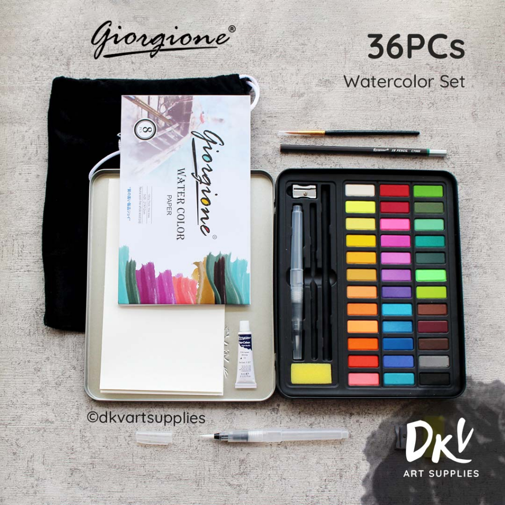 

Giorgione Watercolor Watercolour Set 36 / 48 Colors Warna Pearlescent Starry Cat Air Metallic