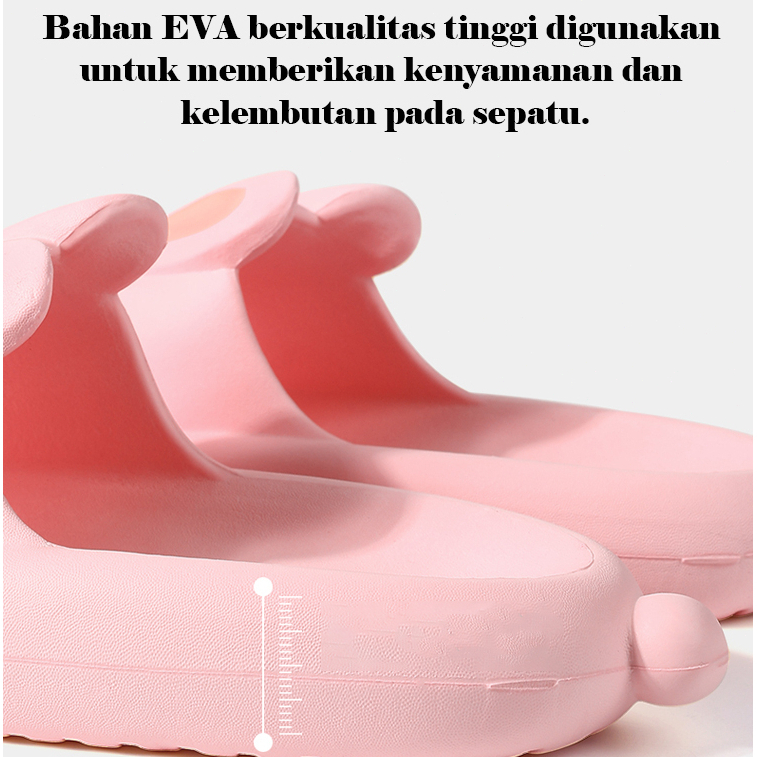 KOMIN-Sandal Kelinci Kartun Dewasa Sandal Rumah Wanita Eva Lembut Ringan Nyaman Sandal Pasangan Korea Selatan Dalam Kamar Mandi SIZE 30-41