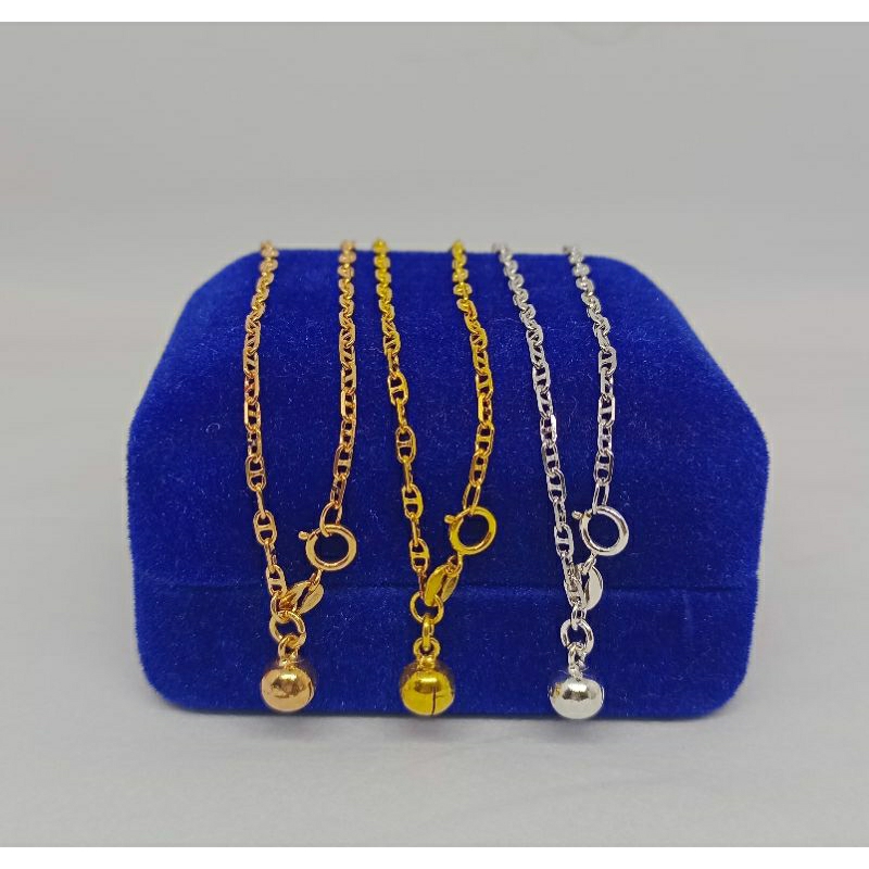 gelang kaki rantai carti*r+1bel/perak asli silver 925 lapis emas/perhiasan fashion wanita terbaru