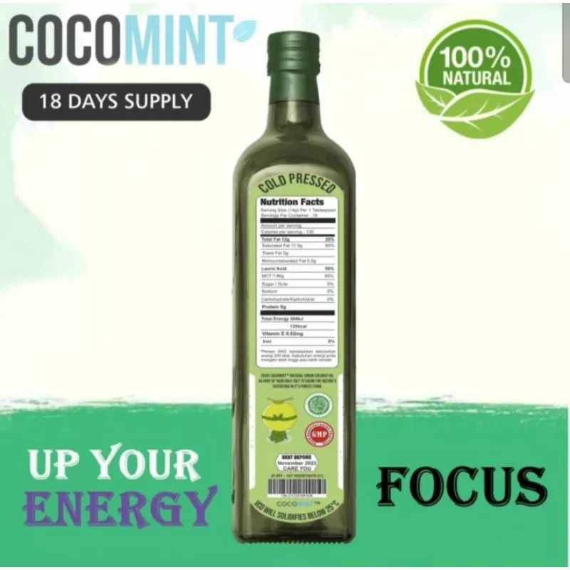 COCOMINT MINYAK KELAPA VCO 250 ML  PURE UNREFINED 100 % VIRGIN COCONUT OIL