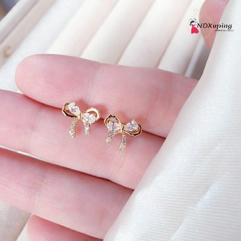 Anting Tusuk Dewasa Xuping Pita Permata Gold N31052302