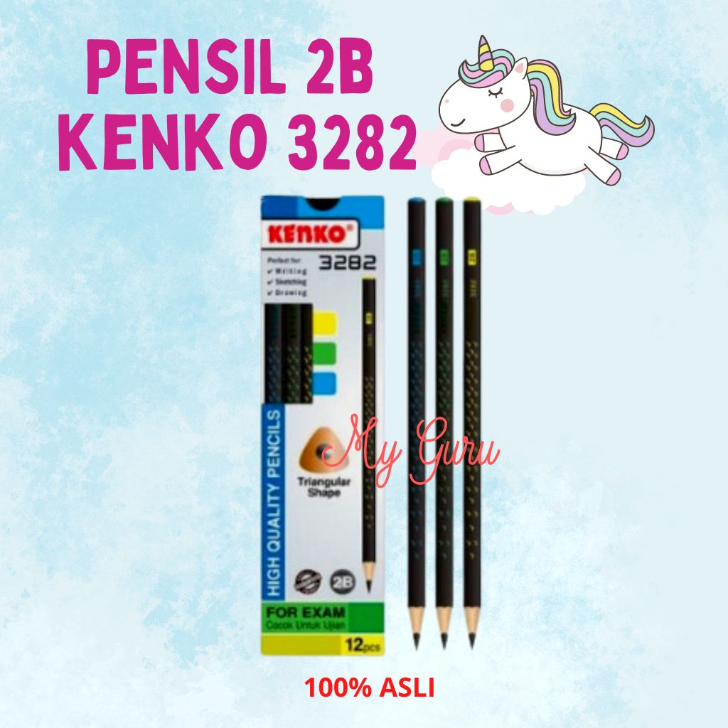 

[PAK] PENSIL 2B KENKO 3282 TRIANGULAR SHAPE HITAM BINTANG PENSIL TULIS KAYU (12 PCS)