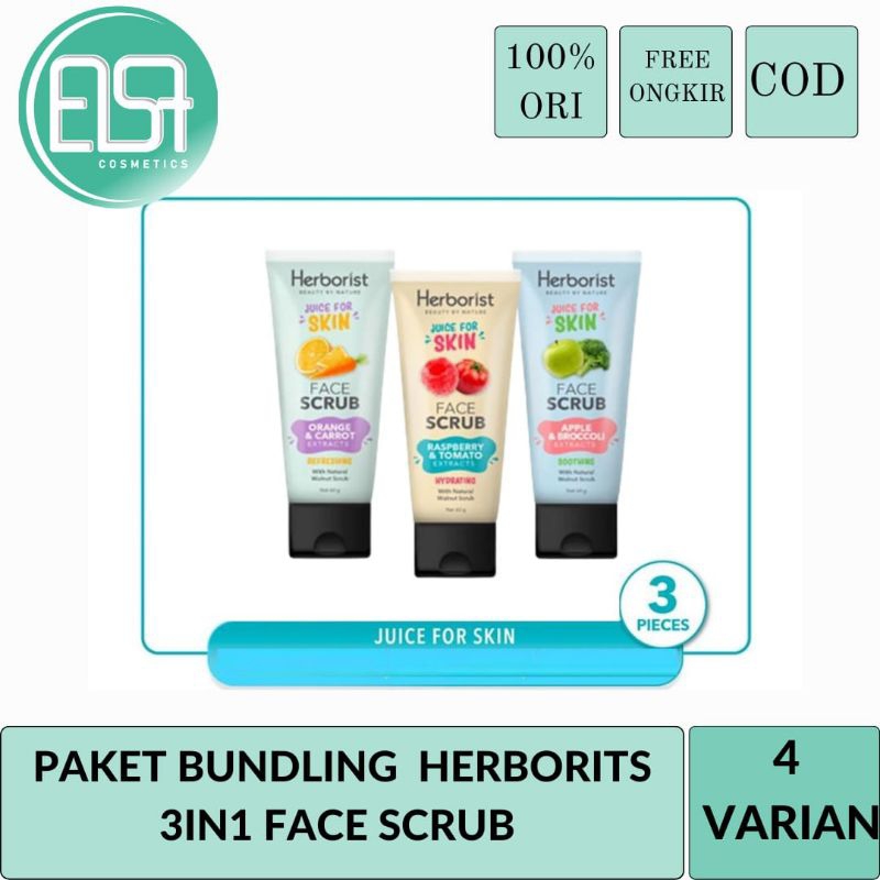 HERBORIST PAKET BUNDLING FACE SCRUB ISI 3PCS