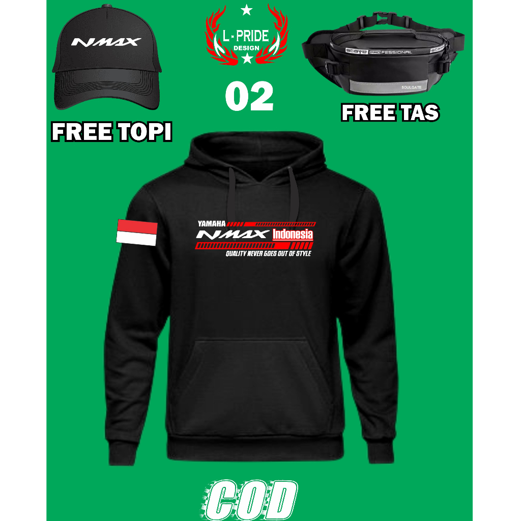 Sweater Nmax Free Topi & Tas Selempang Premium
