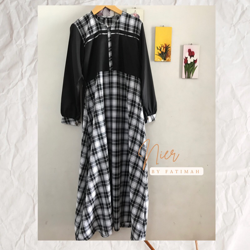 GamisKombinasiKotakFlanel