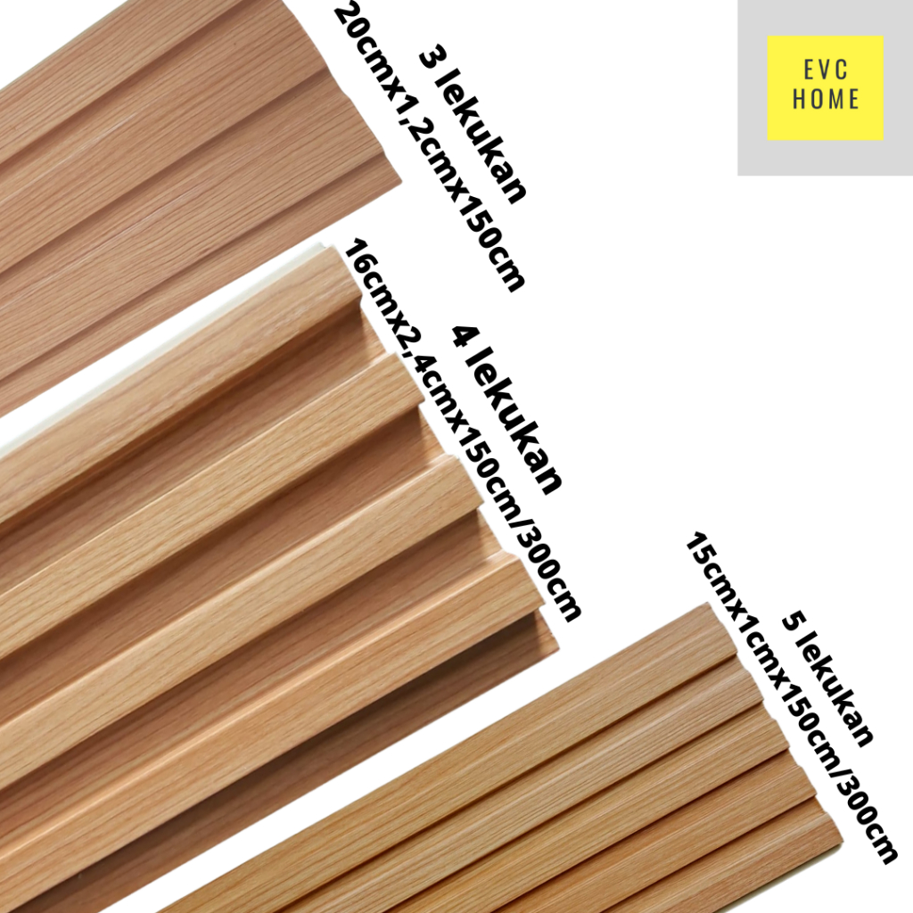 EVCHOME WPC WOOD PANEL 20 x 1,2 x 300 cm/ FLUTED WALLPANEL/ DEKORASI DINDING