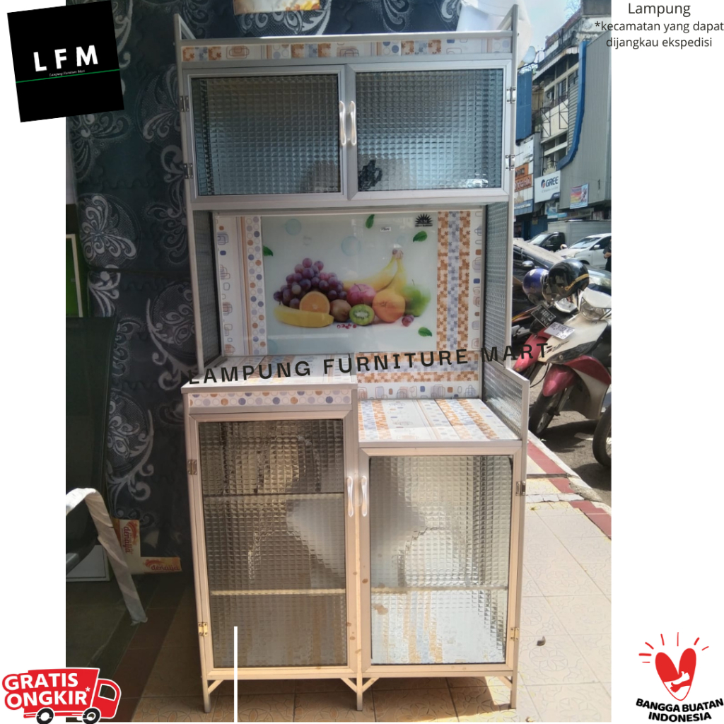 Kitchen set / Lemari makan Alumunium 2pintu - LFM Lampung