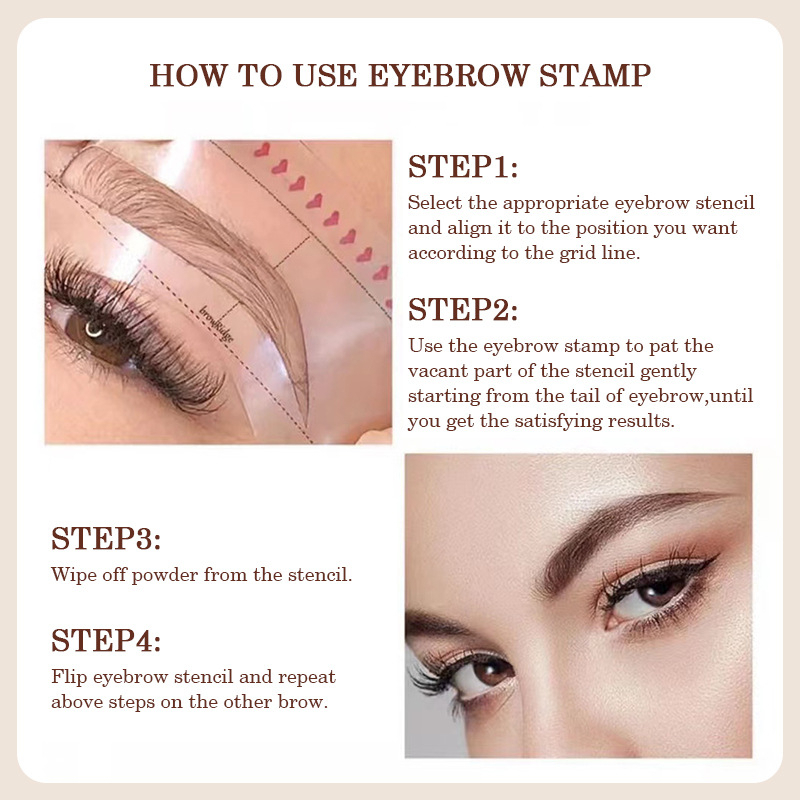 Magic Eyebrows Stamp Original Shaping Powder And Hairline Contouring Powder Waterproof Cetakan Alis