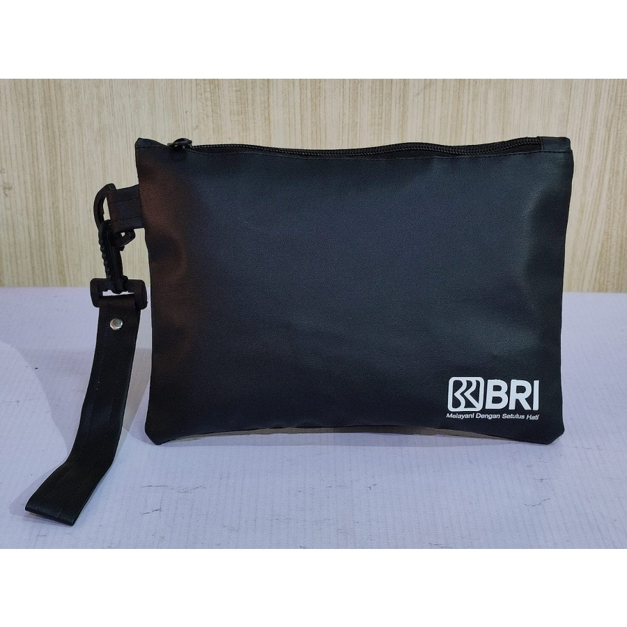 Dompet Kulit BANK BRI / Clutch Tas Tangan Custom/ Pouch Souvenir Murah