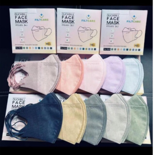 (DISKON MURAH) MASKER DUCKBILL GARIS Tali Pipih Tebal 3PLY  Facemask 1 Box Isi50 Pcs Face mask duckb