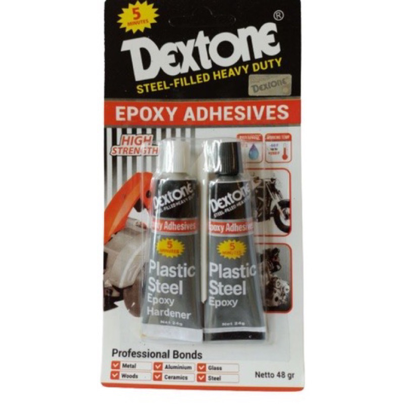 

LEM KAWIN BESI DEXTONE 48 GRAM HITAM PUTIH LEM EPOXY
