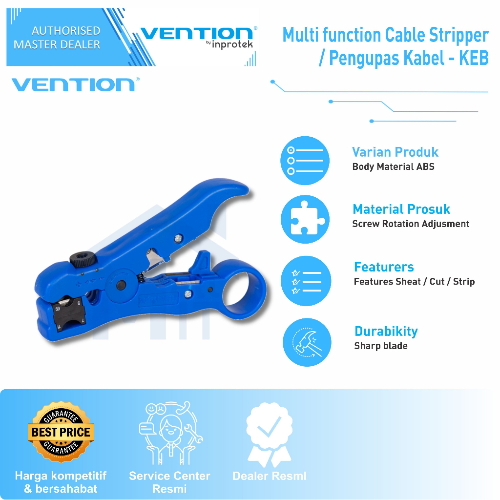 Vention Multi function Cable Stripper Pengupas Kabel KEB ORI