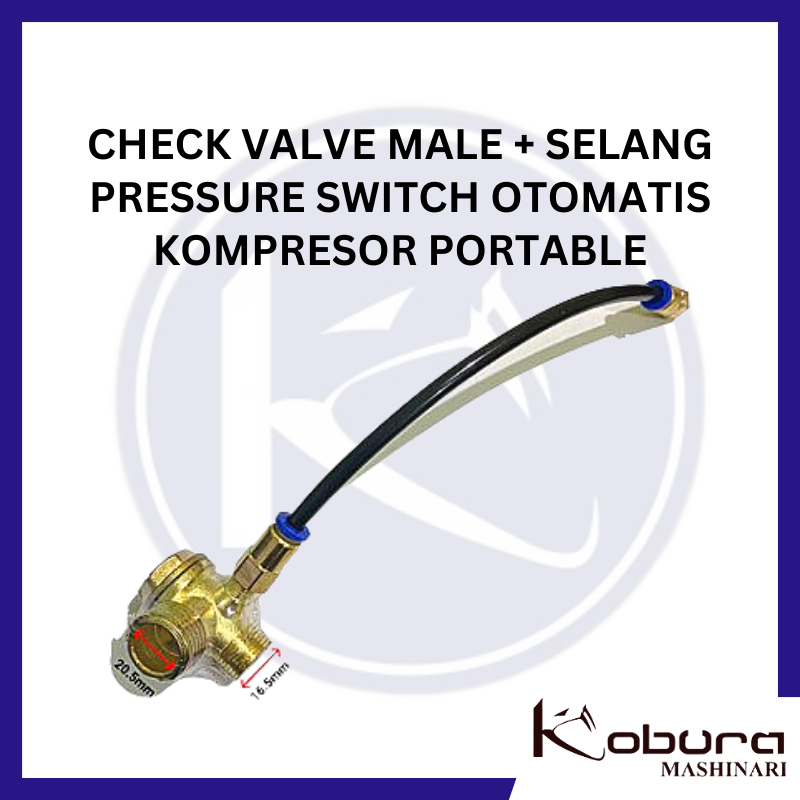 Check Valve Male Selang Pressure Switch Otomatis Kompresor Portable