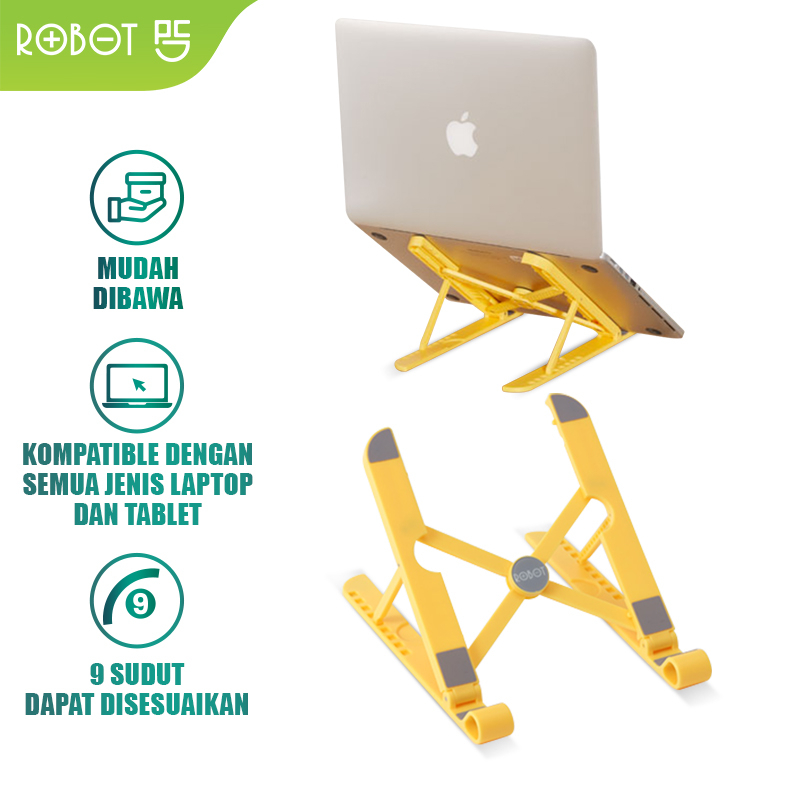 ROBOT Stand Holder Laptop Portable Lipat Anti Slip Kompatibel dengan Semua Jenis Laptop dan Tablet RT-LS03 Original