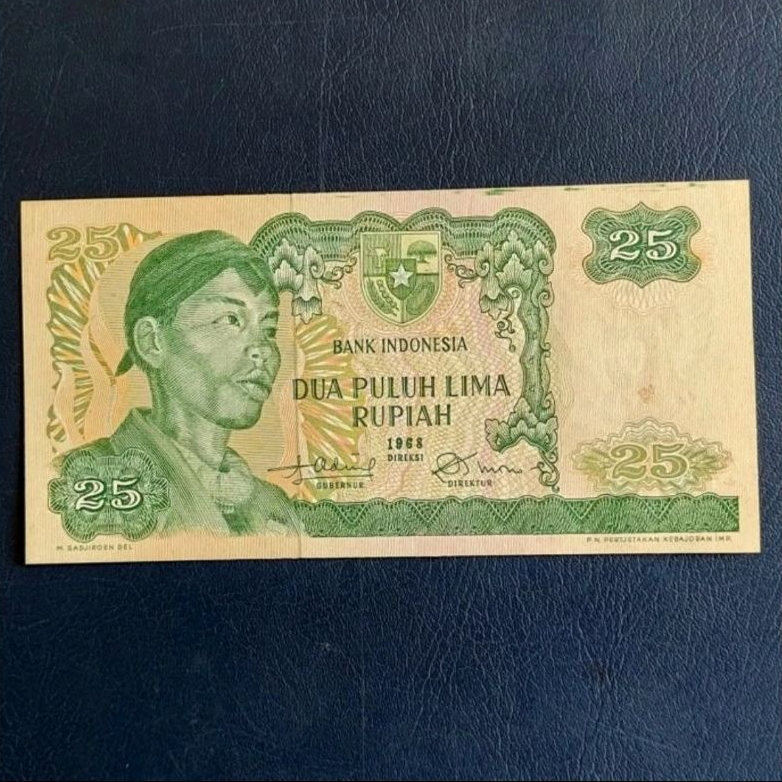Uang Kuno 25 Rupiah Sudirman 1968 Seri X Langka