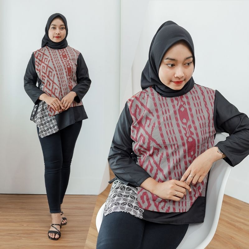 Blus Batik Etnik Kombinasi -Naira Batik