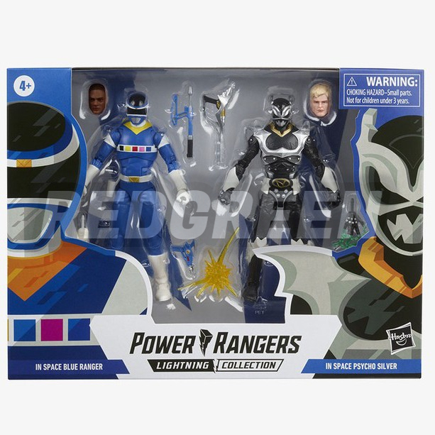 mainan Power Rangers hasbro ori Lighting Collection In Space Blue Ranger vz In Space Psycho Silver m
