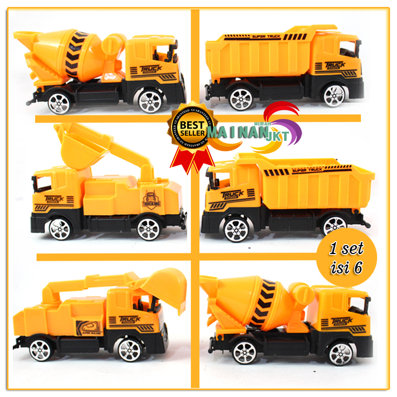 MAINANKEI MAINAN MOBIL TRUCK SERIES ISI 6 0CT6396 KONTRUKSI CAR MOBIL MOBILAN TRUCK PLAY SET