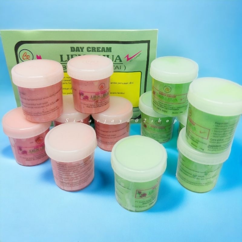 12 Pcs - Cream Ling Hua Siang dan Malam Whitening Crem Ling Hwa Original