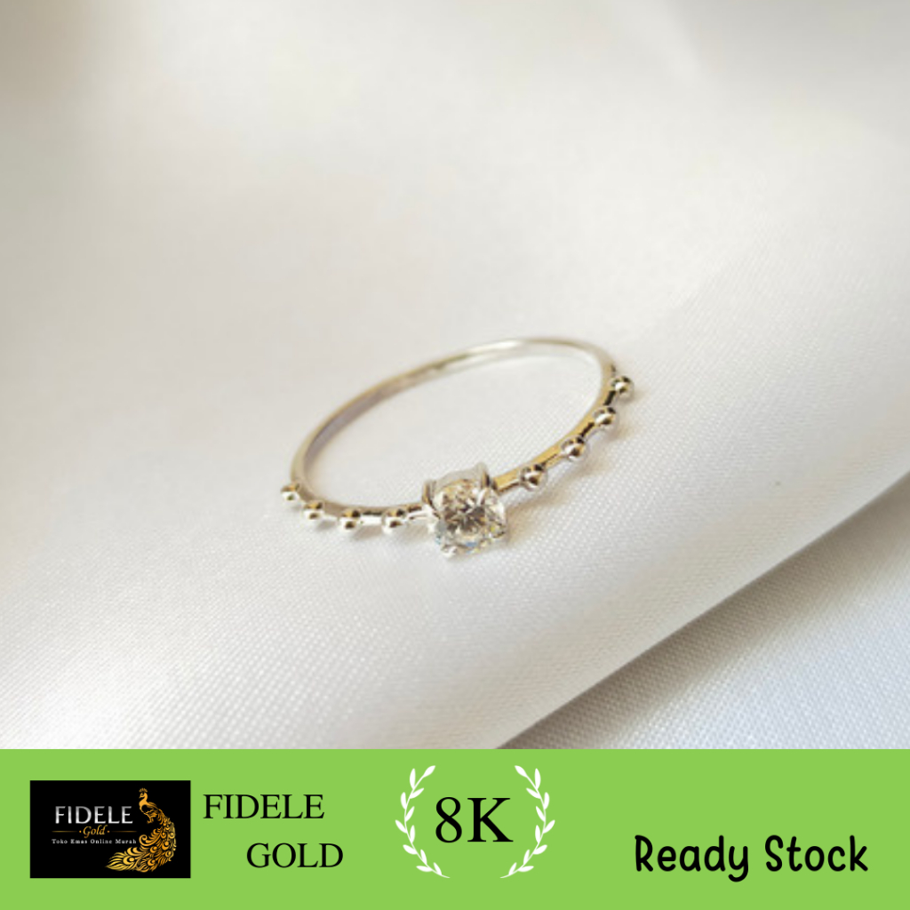 Cincin Solitaire mata cincin fashion emas asli kadar muda 375 ayugold