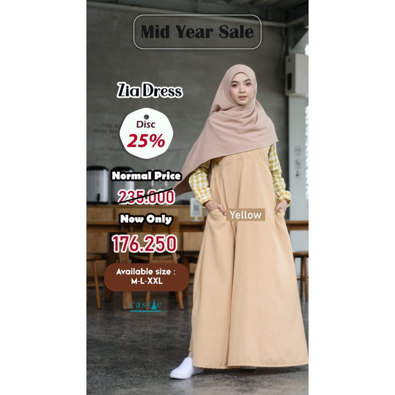 ZIA DRESS KATUN KOTAK MIX LINEN ORI BY CASSIE LABELS