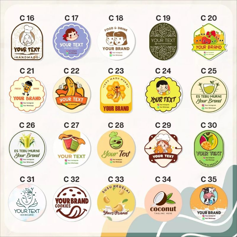 

(Sudah di potong) stiker lebel custom/stiker lebel thank you/stiker lebel makanan free design/stiker minuman