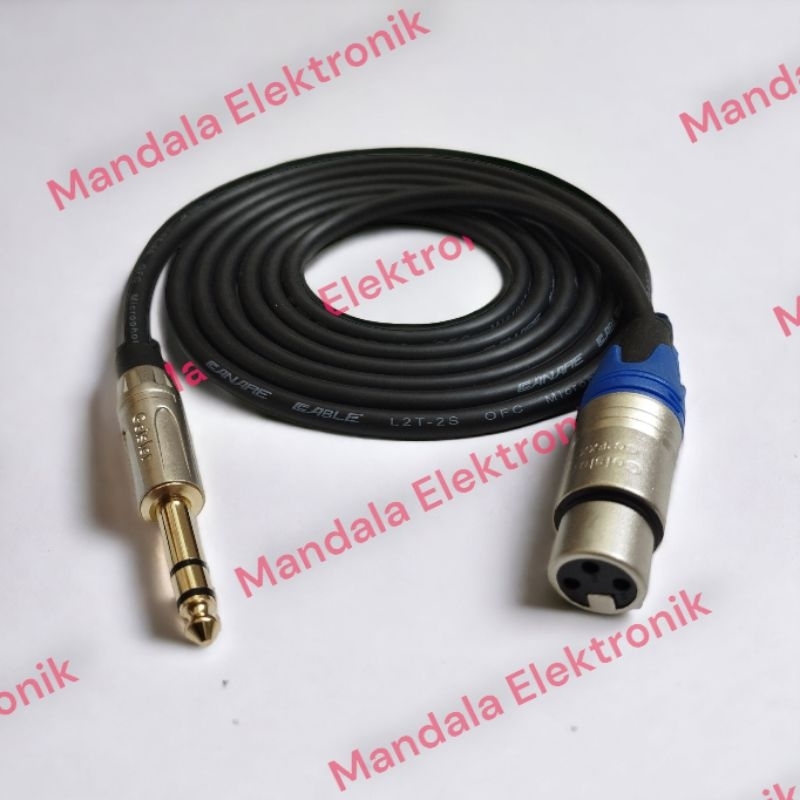 Kabel Jack Akai Stereo 6,5mm To Xlr Female 3pin 2 Meter