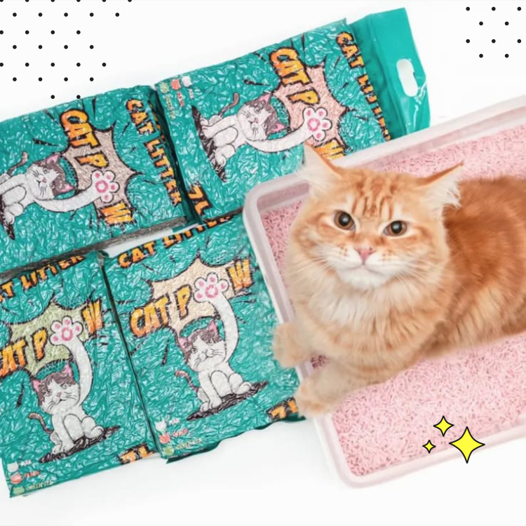 CATPOW Tofu Cat Litter Gojek/Grab Instant Pasir Kucing 7 Liter Cat Litter Box Jumbo Pasir Kucing Tofu Litter Box Kucing Pasir Kucing Gumpal Wangi Liter Box Pasir Gumpal Wangi Cat Litter Tofu Soya Pasir Kucing Wangi Pasir Kotoran Kucing