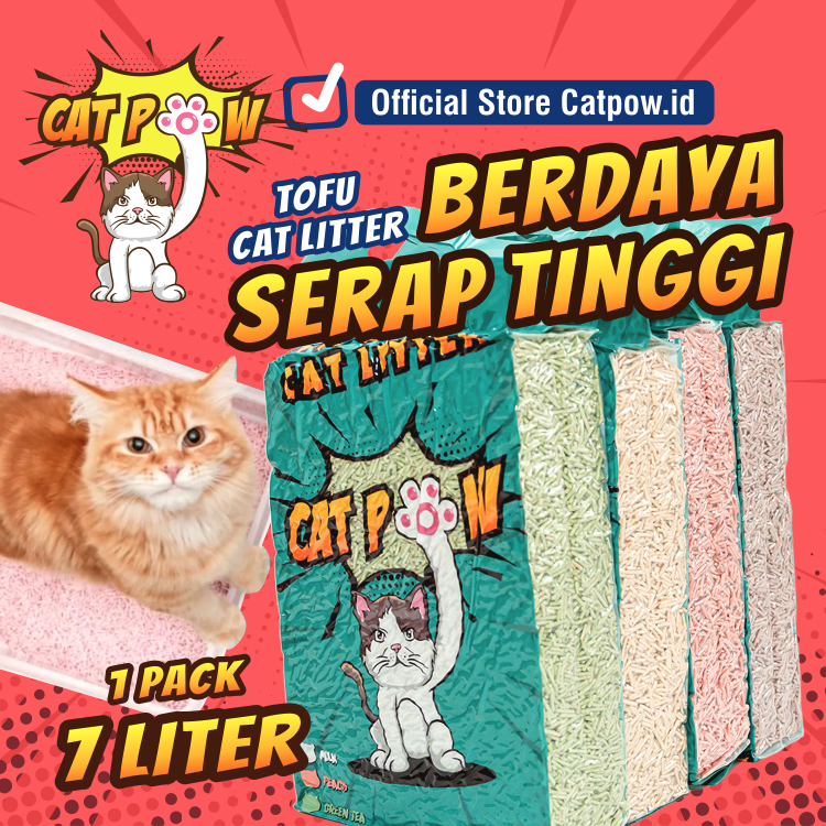 CATPOW Tofu Cat Litter Gojek/Grab Instant Pasir Kucing 7 Liter Cat Litter Box Jumbo Pasir Kucing Tofu Litter Box Kucing Pasir Kucing Gumpal Wangi Liter Box Pasir Gumpal Wangi Cat Litter Tofu Soya Pasir Kucing Wangi Pasir Kotoran Kucing