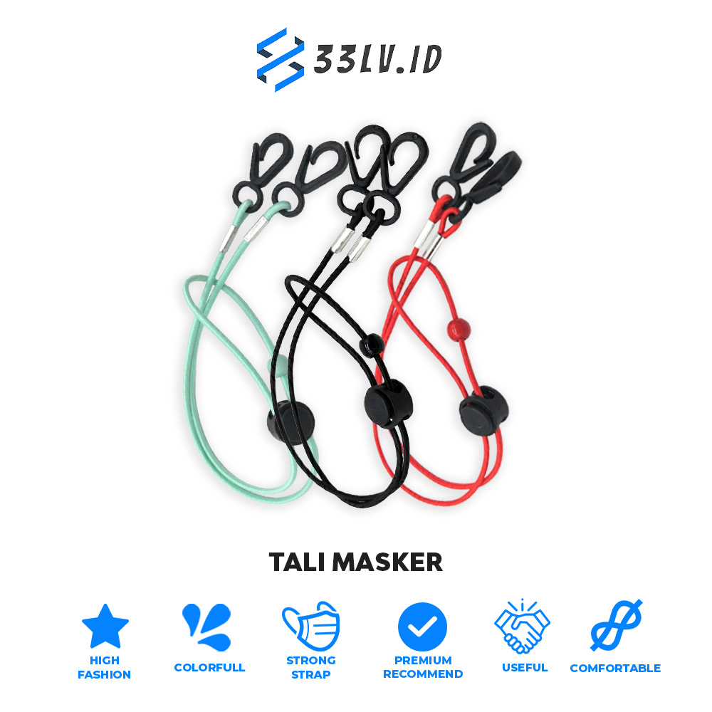 【33LV.ID】STRAP MASKER / TALI GANTUNG MASKER KOREA POLOS KALUNG KONEKTOR MASK HANGER