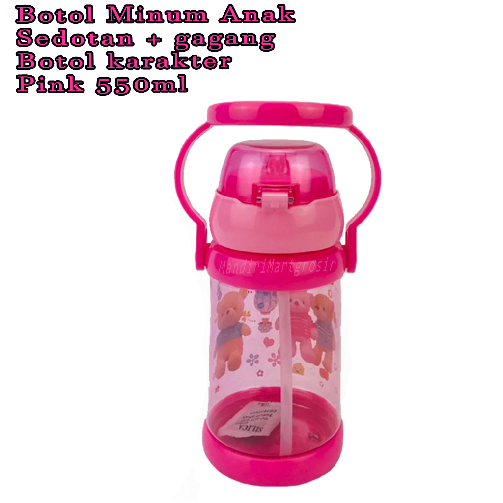 Botol Sedotan &amp; Gagang* Botol Minum Anak* Botol Karakter* 550ml