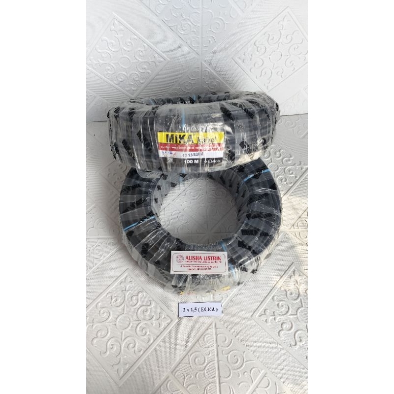 Kabel serabut hitam NYYHY 2 x 1,5 ( ECER )