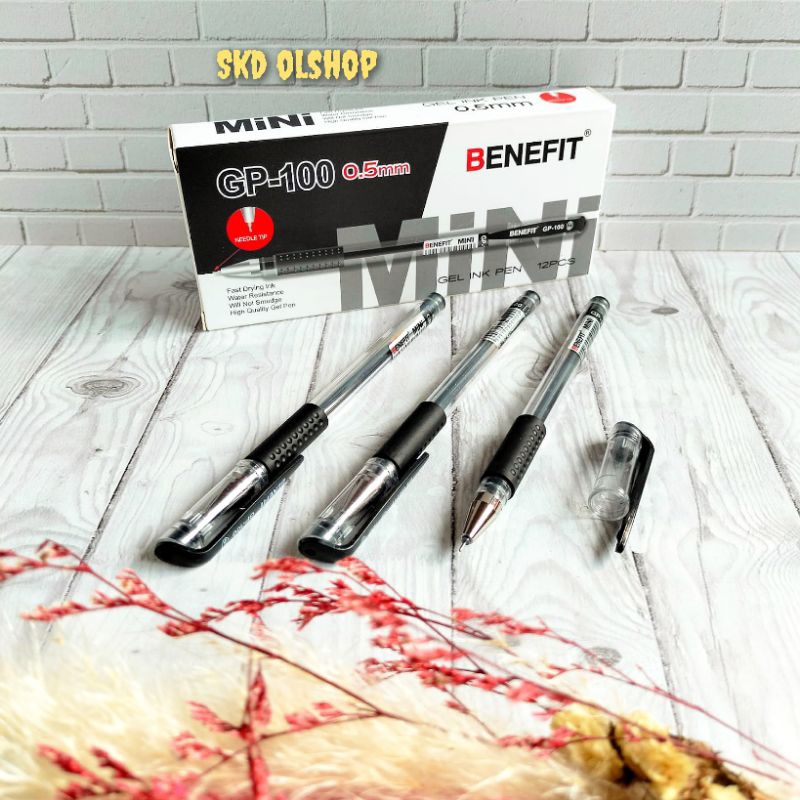 

Pena Gel pulpen gel Ballpoint Gel BENEFIT MINI GP-100 (Isi 12 Pc)