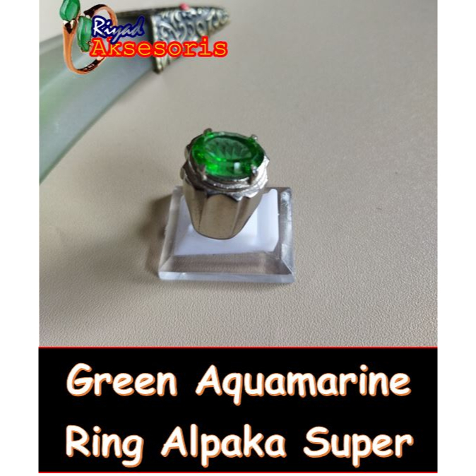 Cincin Batu Akik Green Aquamarine (S) ring Alpaka